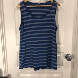 Old Navy Maternity sleeveless blue striped top.